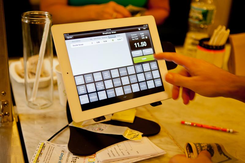 The iPad cash register at Ample Hills Creamery in Prospect Heights, Brooklyn
